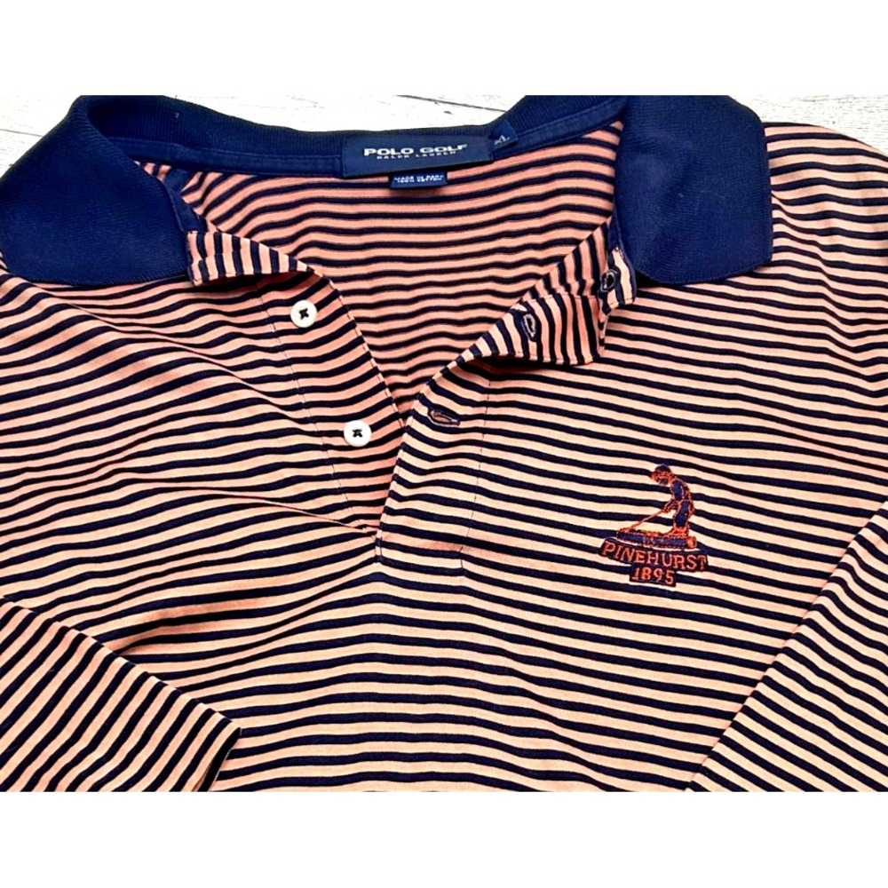 Polo Golf Ralph Lauren Mens Blue Orange Stripe Pinehurst 1895 Putter Boy Logo XL